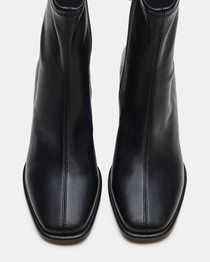 PAMMY Black Square-Toe Block Heel Women's Ankle Boot