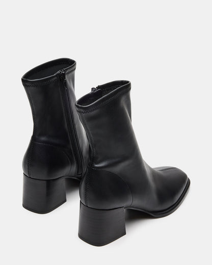 PAMMY Black Square-Toe Block Heel Women's Ankle Boot