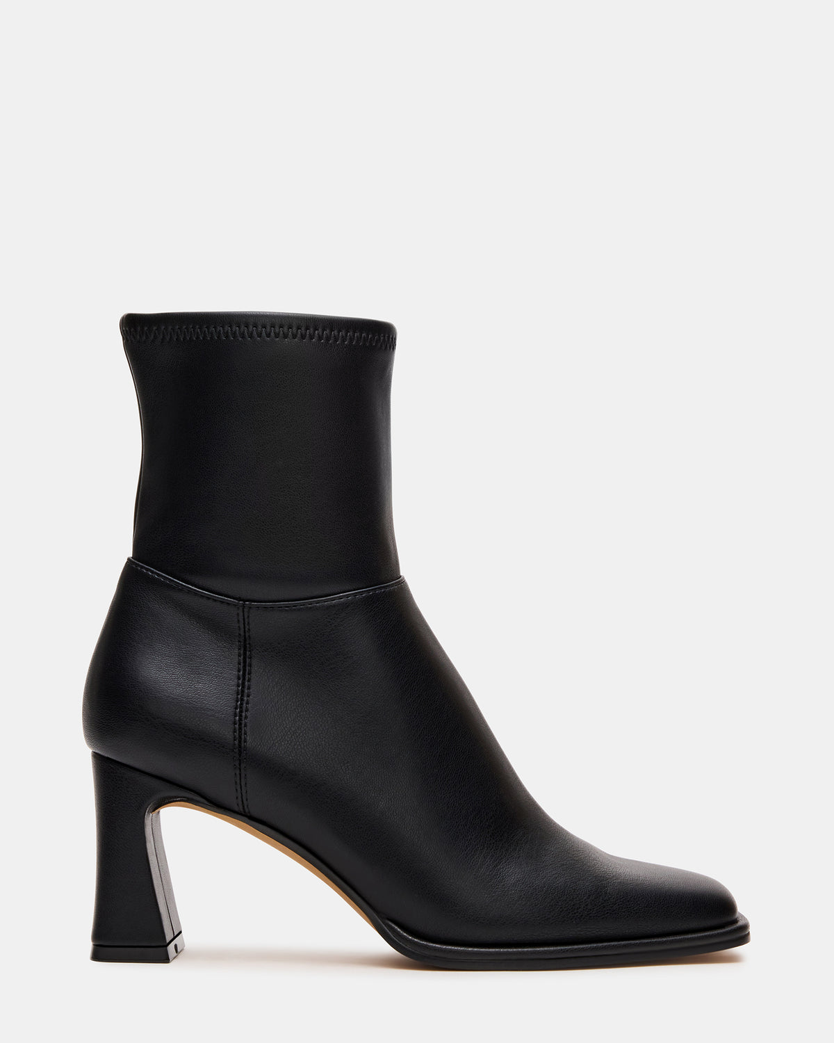 HARP Black Square-Toe Block Heel Women's Ankle Boot