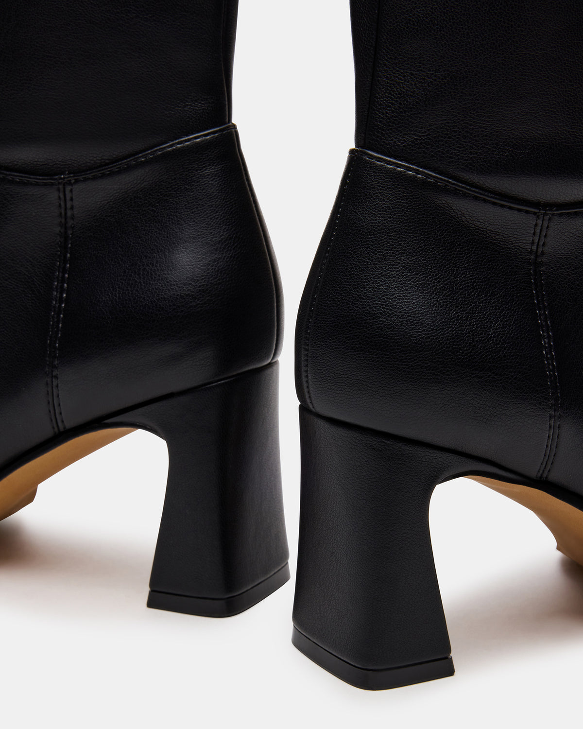 HARP Black Square-Toe Block Heel Women's Ankle Boot