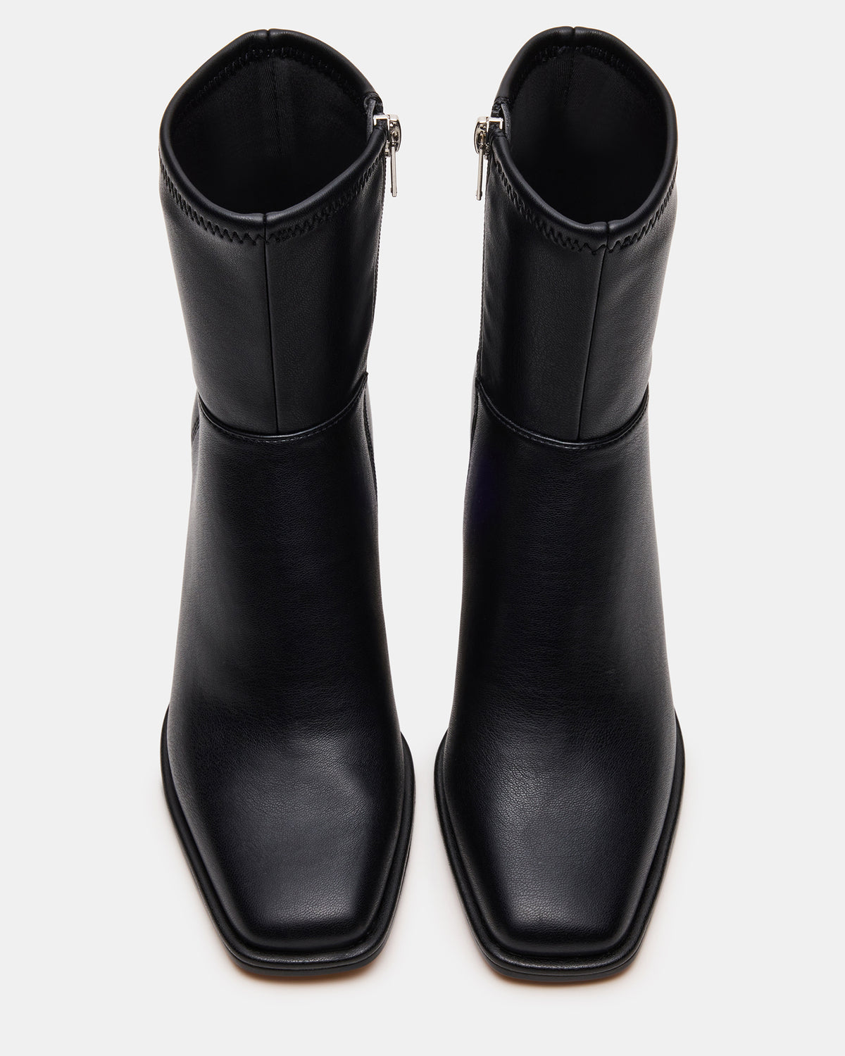 HARP Black Square-Toe Block Heel Women's Ankle Boot