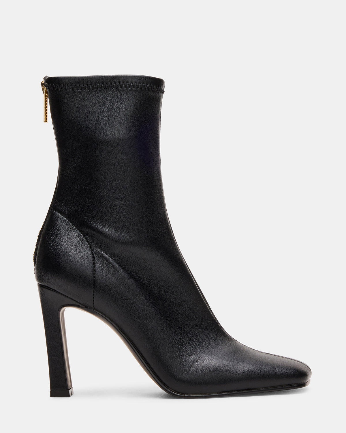 KHELAN Black Square-Toe Heeled Women's Ankle Boot