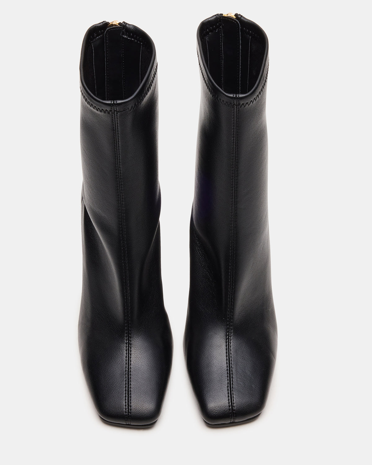 KHELAN Black Square-Toe Heeled Women's Ankle Boot