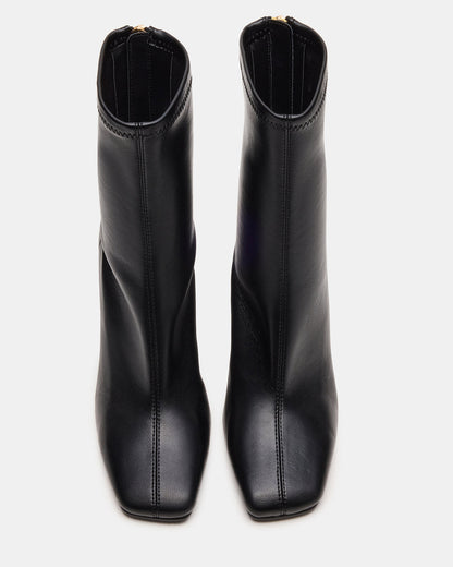 KHELAN Black Square-Toe Heeled Women's Ankle Boot