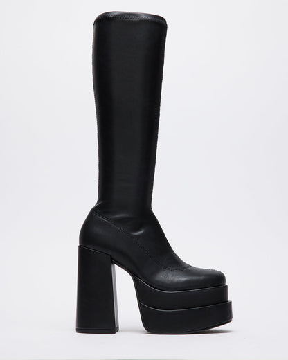 CYPRESS Black Women's Platform Vegan Leather Boots