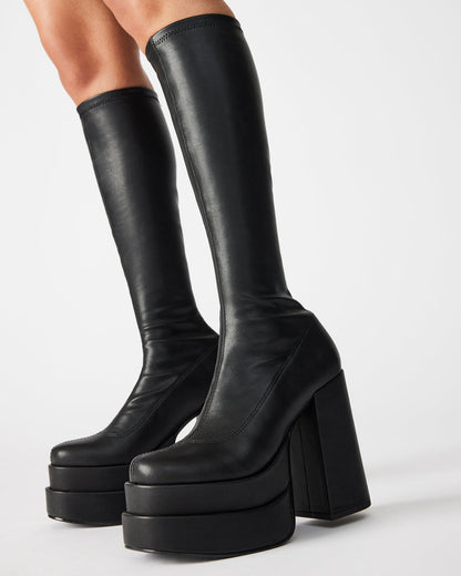 CYPRESS Black Women's Platform Vegan Leather Boots