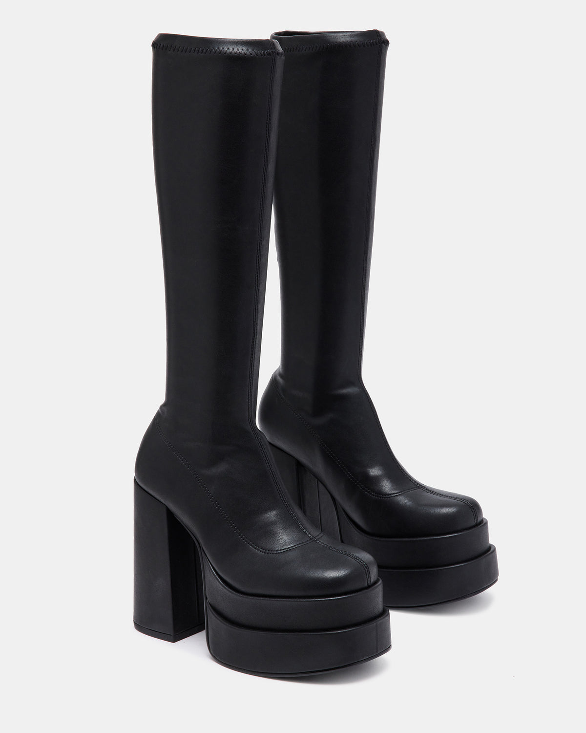 CYPRESS Black Women's Platform Vegan Leather Boots