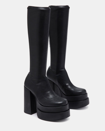 CYPRESS Black Women's Platform Vegan Leather Boots