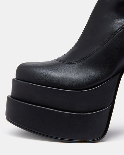 CYPRESS Black Women's Platform Vegan Leather Boots