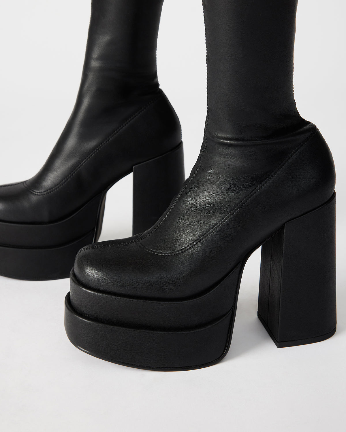 CYPRESS Black Women's Platform Vegan Leather Boots