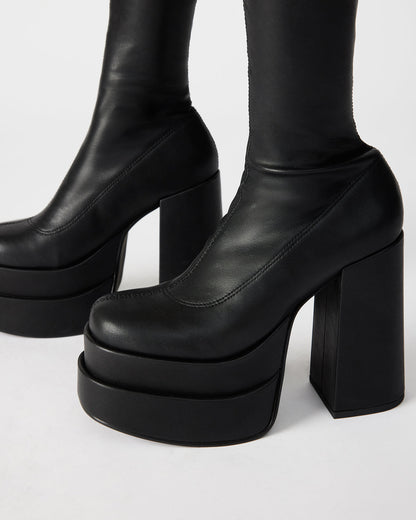 CYPRESS Black Women's Platform Vegan Leather Boots