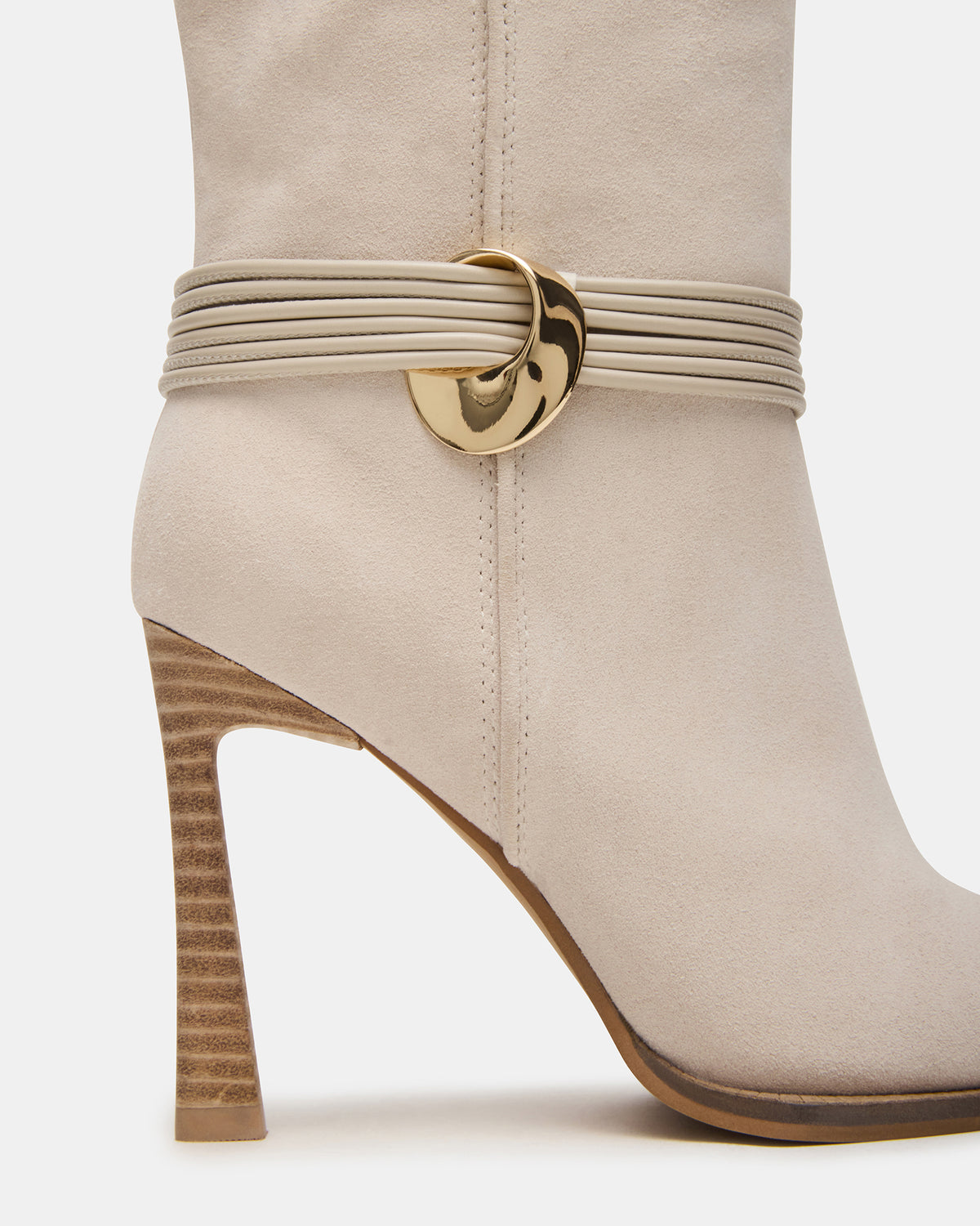 KYNDALL Bone Suede Pointed-Toe Stiletto Heeled Knee-High Women's Boot