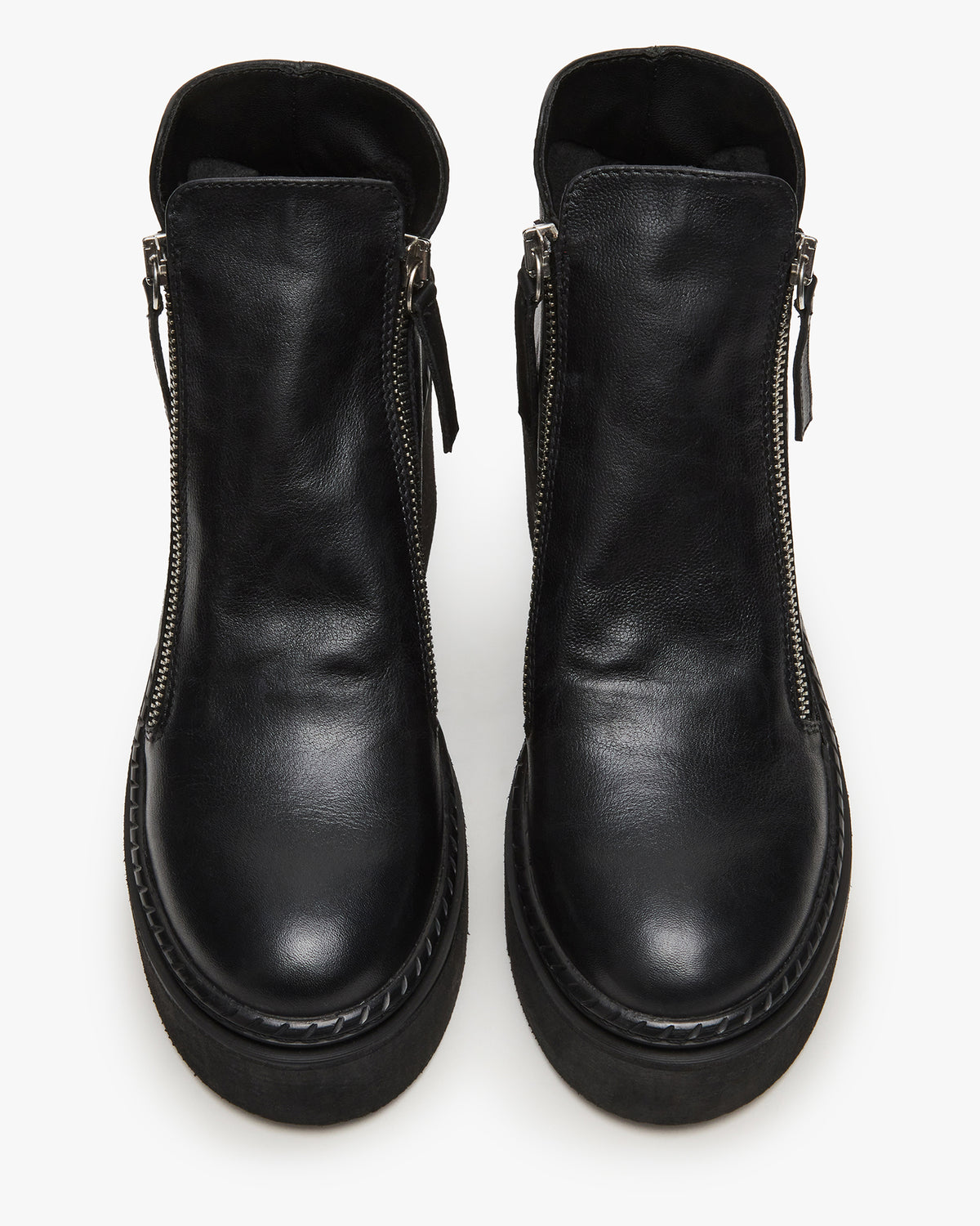 DRIFT Black Leather Platform Moto Women's Ankle Boot