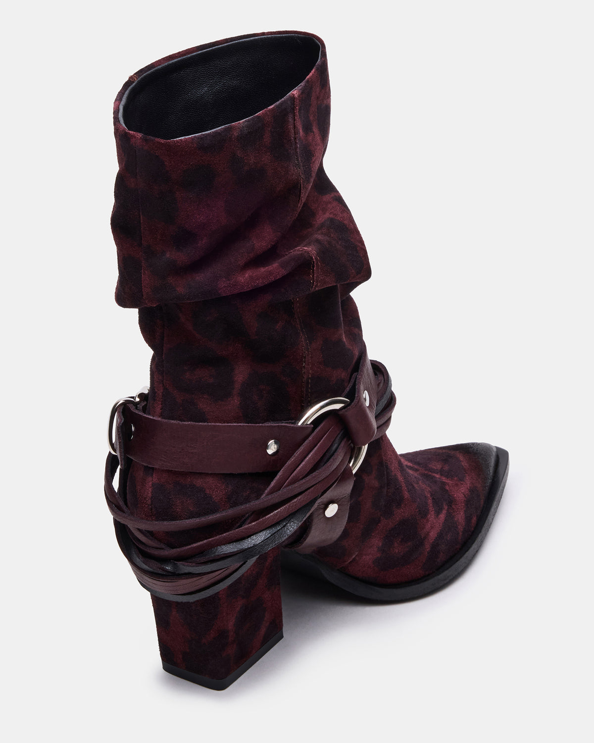 LAUPER Red Leopard Pointed-Toe Heeled Buckle Women's Ankle Boot