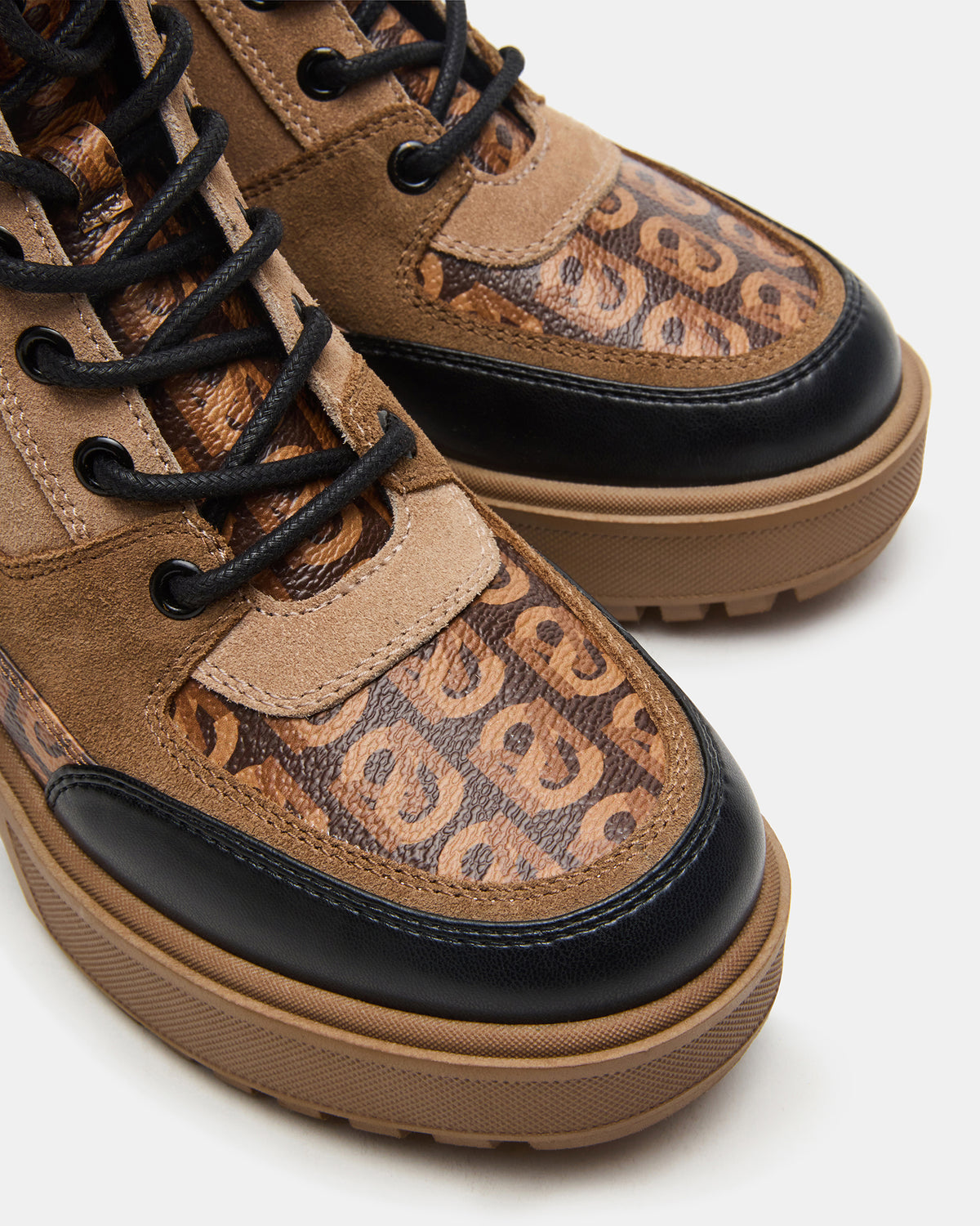 HIKER Tan Multi Platform Lug Lace-Up Women's Anke Boot