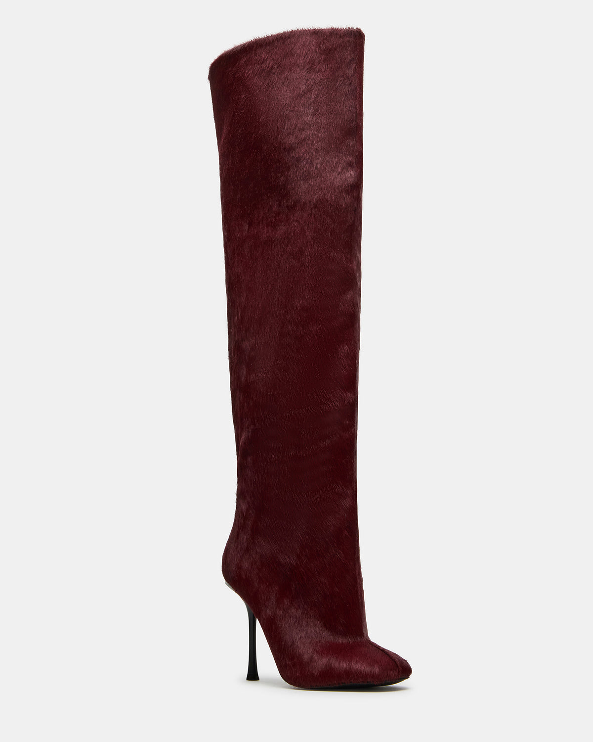 ALLURING Red Over-The-Knee Square-Toe Heeled Women's Boot