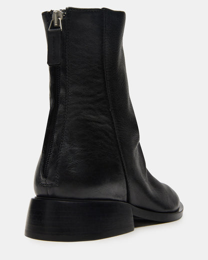 NEXIE Black Leather Women's Pointed-Toe Ankle Boot