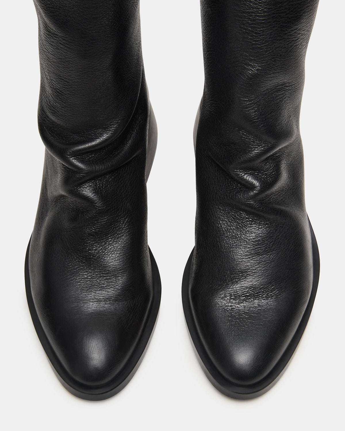 NEXIE Black Leather Women's Pointed-Toe Ankle Boot