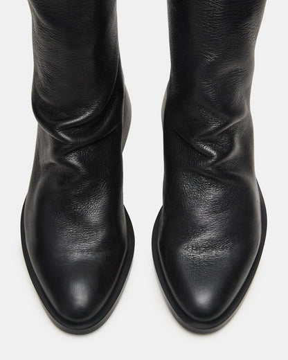 NEXIE Black Leather Women's Pointed-Toe Ankle Boot