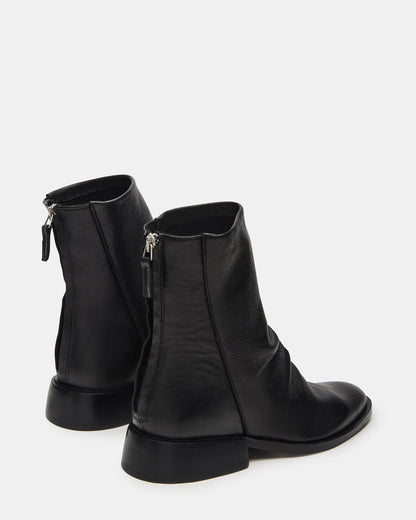 NEXIE Black Leather Women's Pointed-Toe Ankle Boot