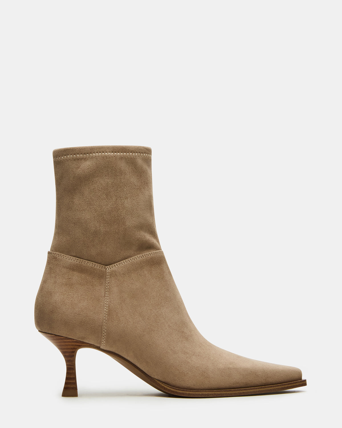 STASIA Taupe Pointed-Toe Kitten Heel Women's Ankle Boot