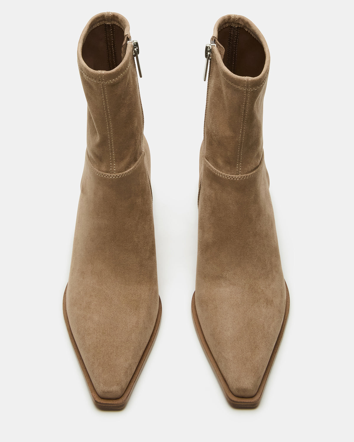 STASIA Taupe Pointed-Toe Kitten Heel Women's Ankle Boot