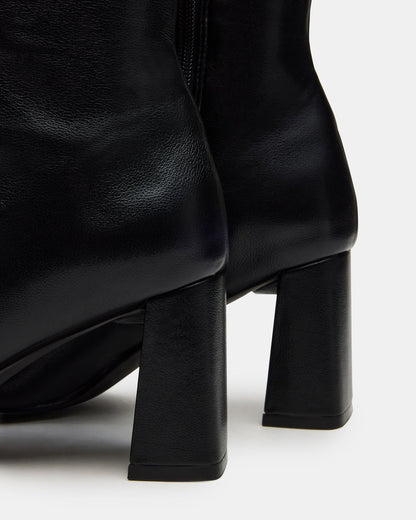 HOLLY Black Wide Calf Women's Knee-High Square-Toe Boot
