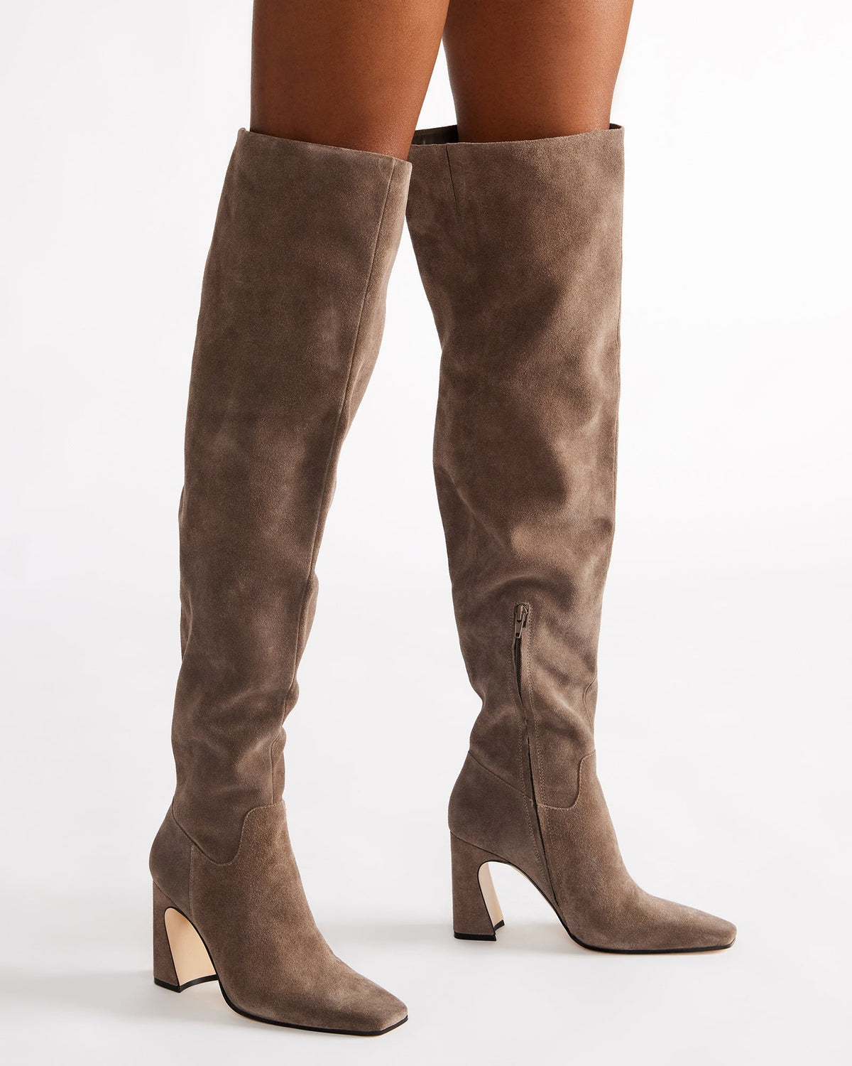STRATUS Grey Suede Over-The-Knee Boot | Women's Boots