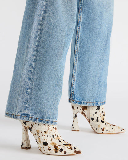 BOLERO Tan Multi Pointed-Toe Heeled Women's Ankle Boot