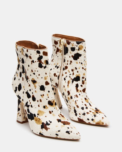 BOLERO Tan Multi Pointed-Toe Heeled Women's Ankle Boot