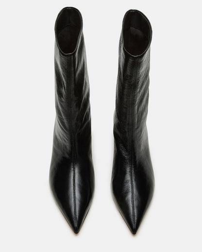LYTTON Black Patent Pointed-Toe Kitten Heel Women's Ankle Boot