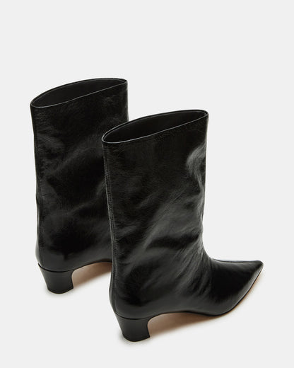 LYTTON Black Patent Pointed-Toe Kitten Heel Women's Ankle Boot
