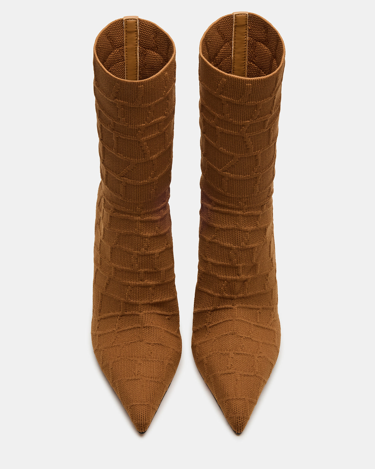MIDNITE Tan Crocodile Pointed-Toe Stiletto Heel Sock Women's Ankle Boot