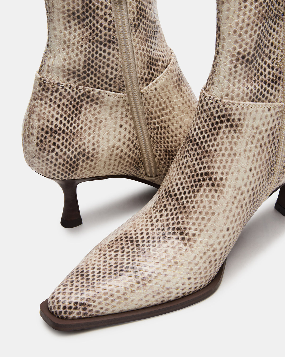 STASIA Natural Snake Pointed-Toe Kitten Heel Women's Ankle Boot