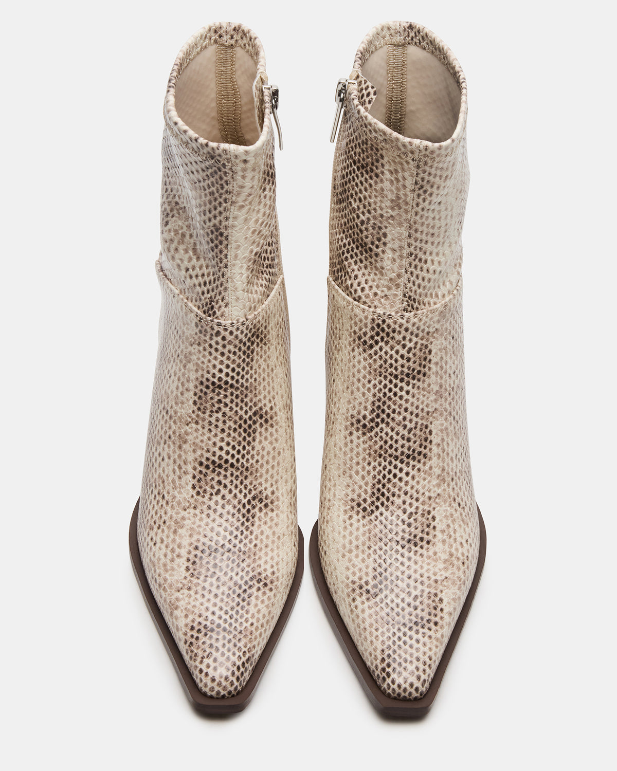 STASIA Natural Snake Pointed-Toe Kitten Heel Women's Ankle Boot