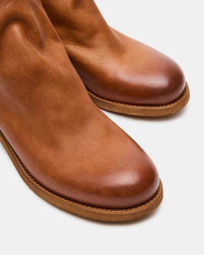 HUGHIE Tan Leather Women's Ankle Boot