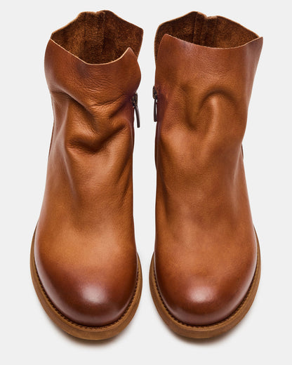 HUGHIE Tan Leather Women's Ankle Boot