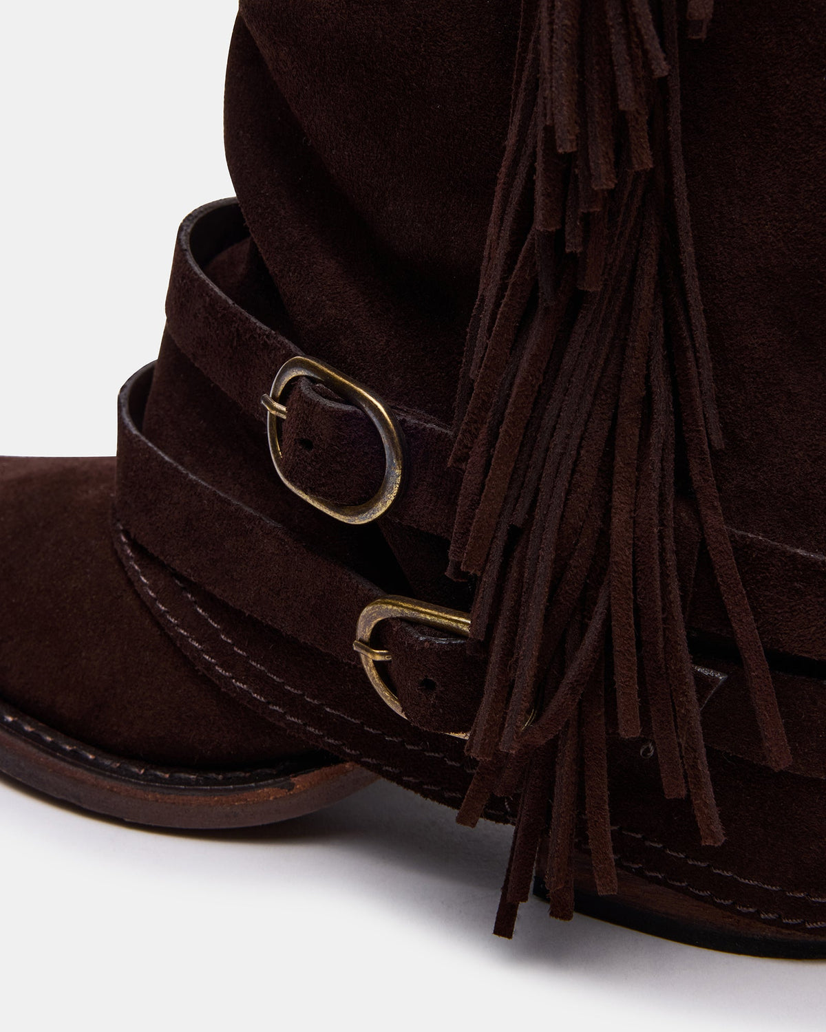 ANSEL Brown Suede Pointed-Toe Fold-Over Cuffed Women's Ankle Boot