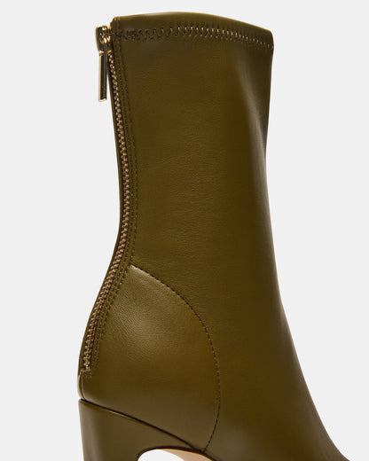 KHELAN Olive Square-Toe Heeled Women's Ankle Boot