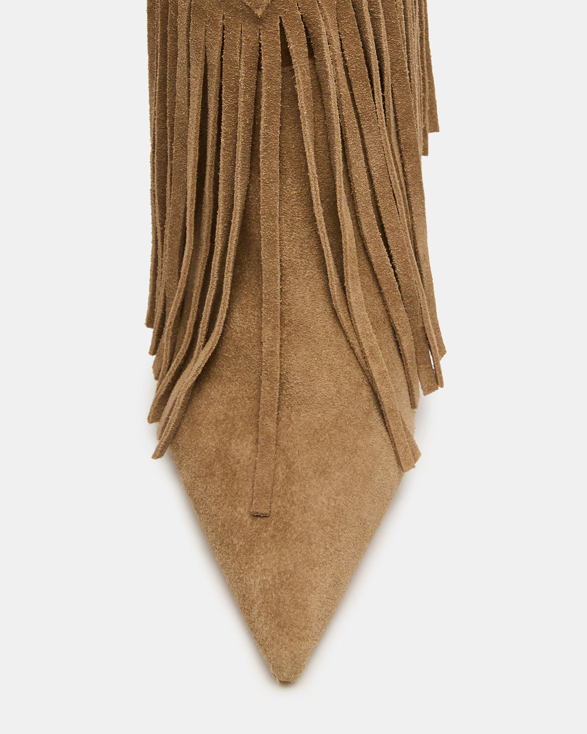 FALTER Chestnut Suede Pointed-Toe Fringe Western Women's Ankle Boot