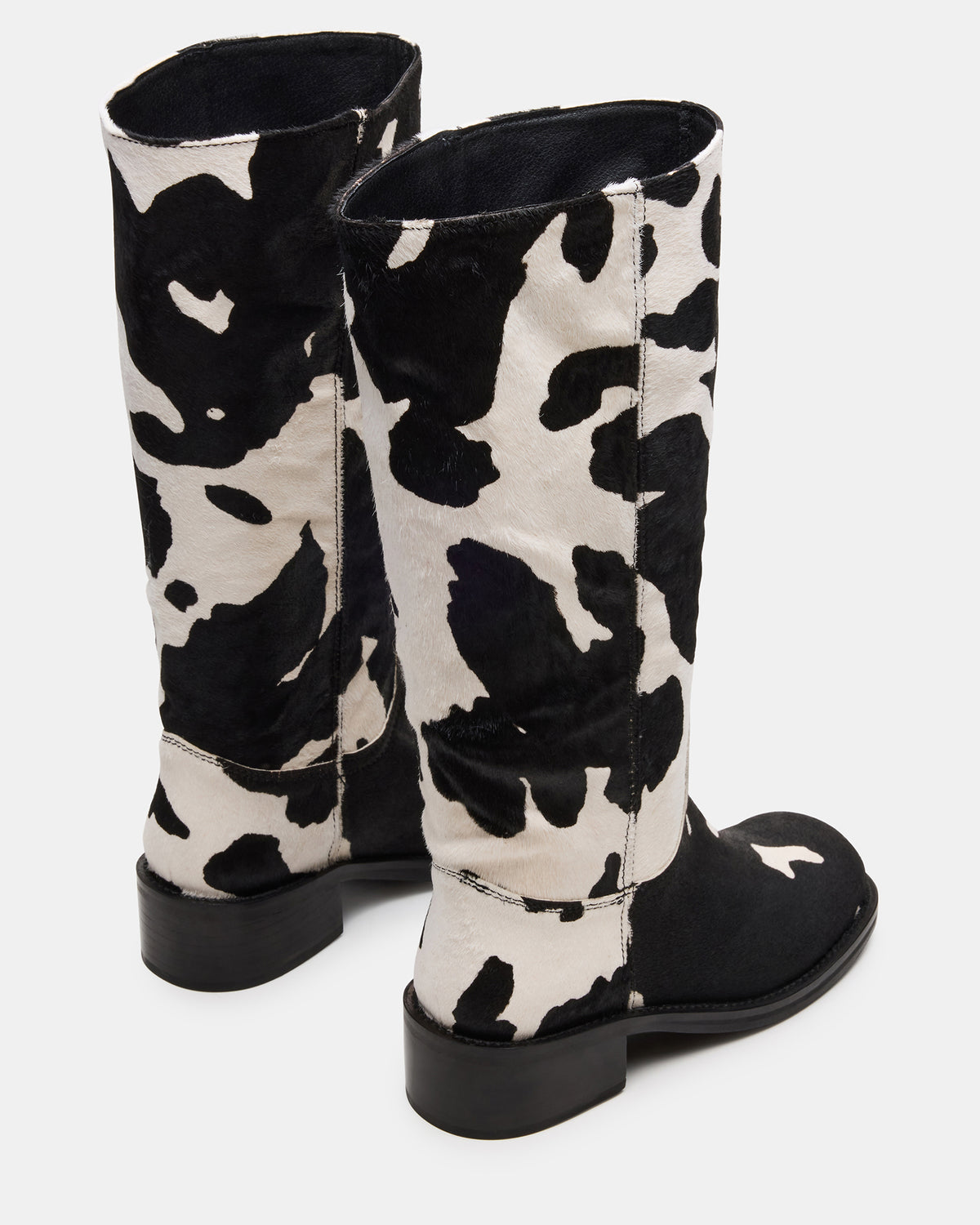 RIGGS Black Cow Print Wide Calf Square-Toe Women's Boot