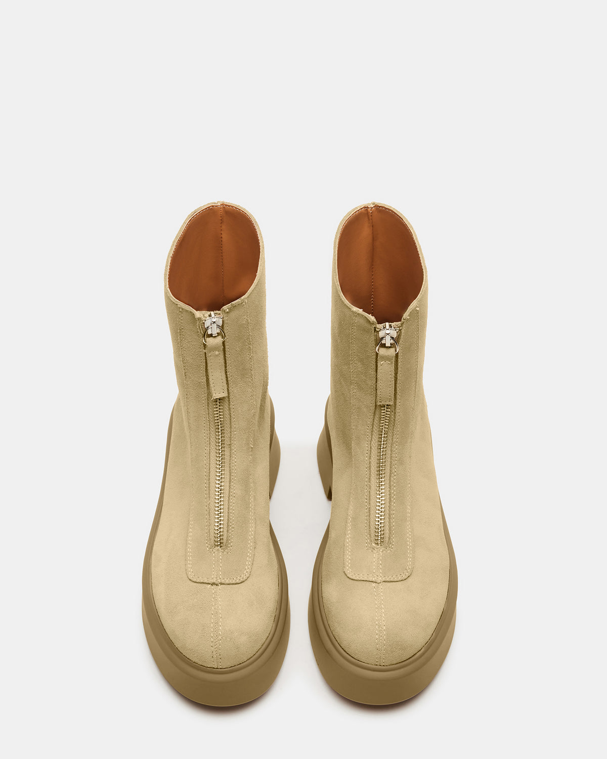 JONES Tan Suede Zipper Lug Women's Ankle Boot