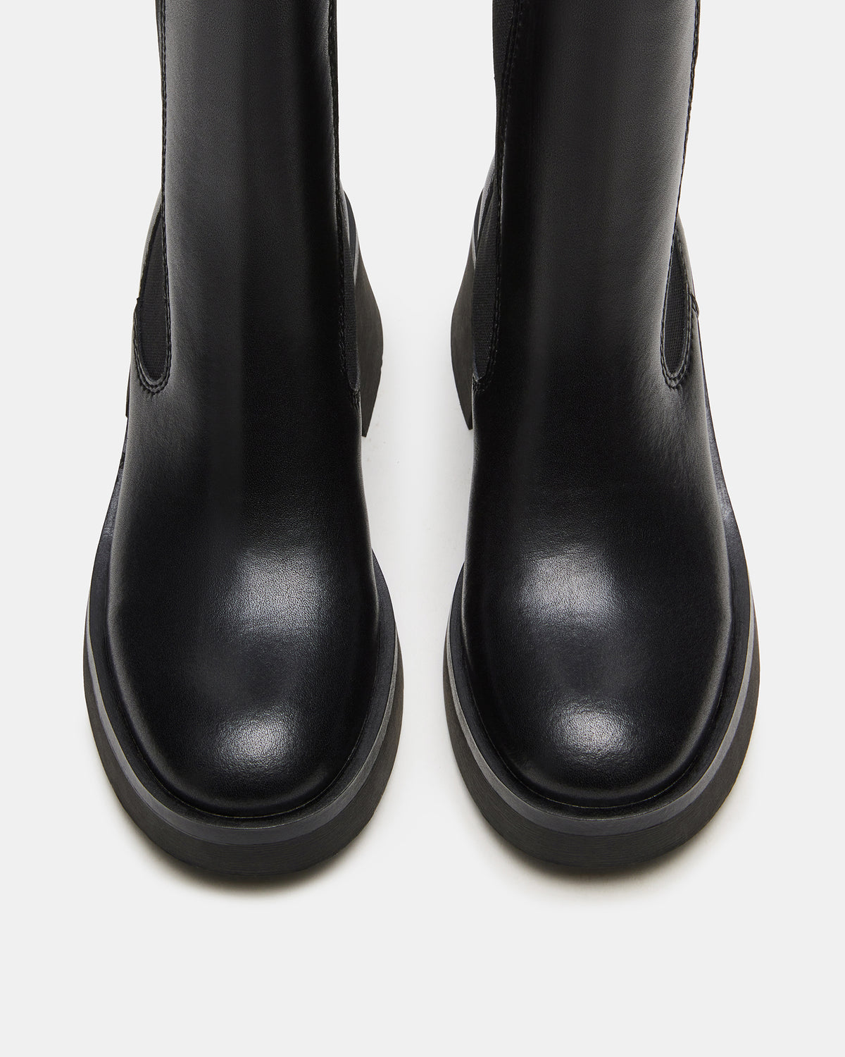 MURRAY Black Leather Block Heel Ankle Boot | Women's Booties