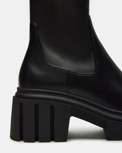 BOOMBA Black Lug Sole Ankle Boot | Women's Booties