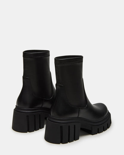 BOOMBA Black Lug Sole Ankle Boot | Women's Booties
