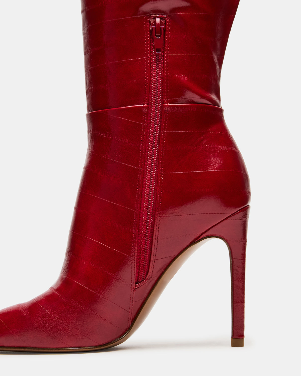 NITRO Red Eel Wide Calf Pointed-Toe Stiletto Heel Knee-High Women's Boots