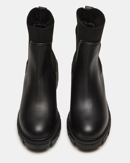 HUTCHH20 Black Water-Resistant Lug Sole Ankle Boot | Women's Booties