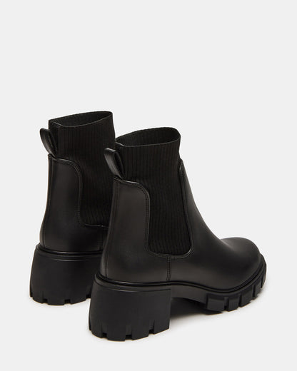 HUTCHH20 Black Water-Resistant Lug Sole Ankle Boot | Women's Booties