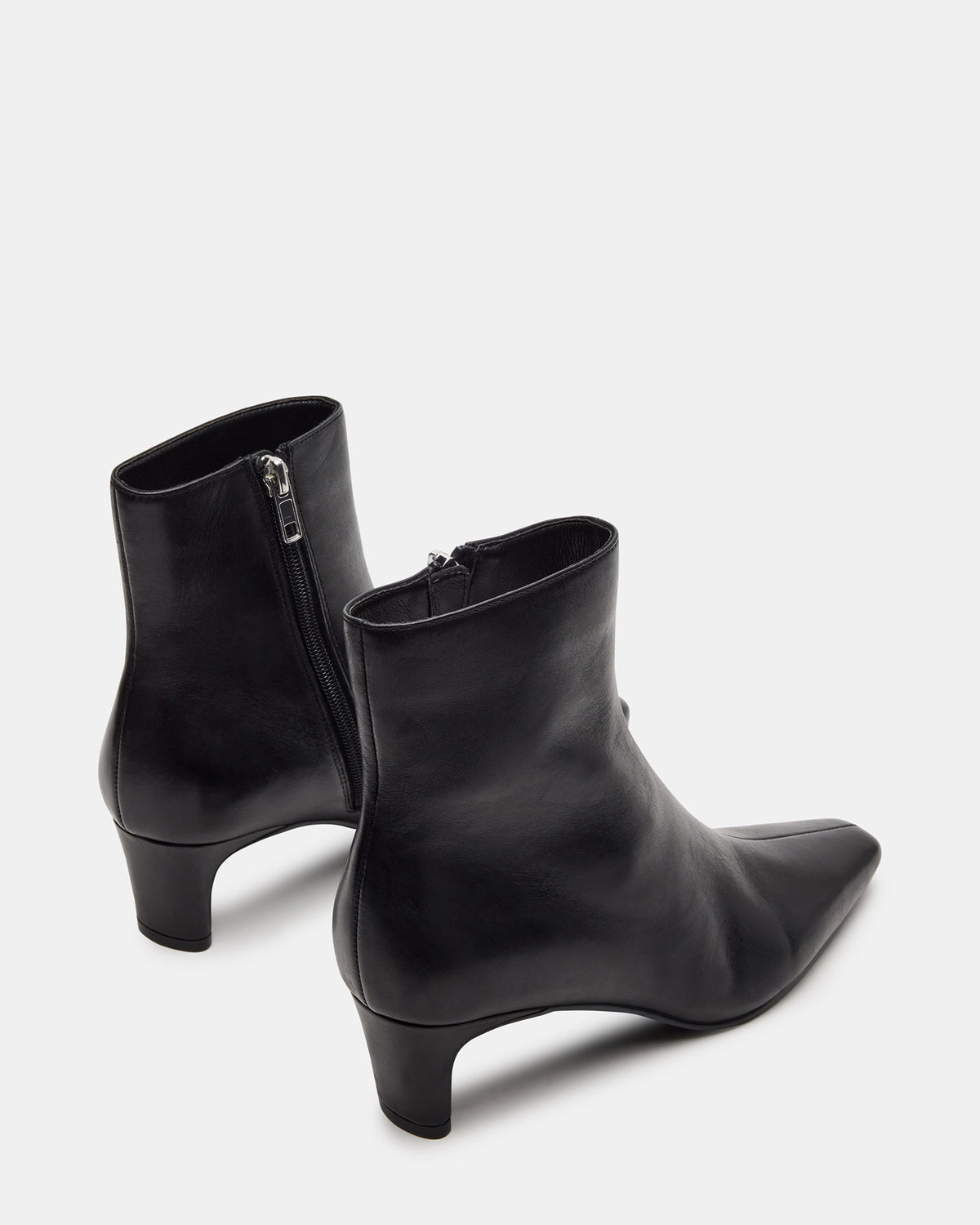 DELVIE Black Leather Kitten Heel Ankle Boot | Women's Booties