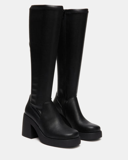 BERKLEIGH Black Wide Calf Women's Knee High Boot